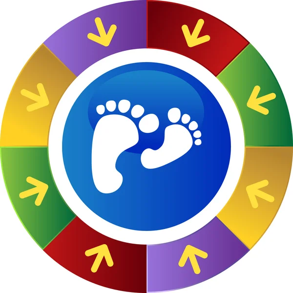 Feet web button — Stock Vector