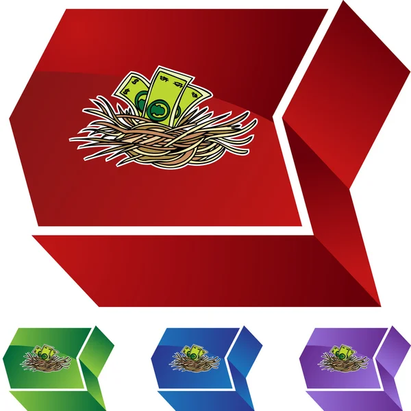 Oeuf de nid avec de l'argent — Image vectorielle