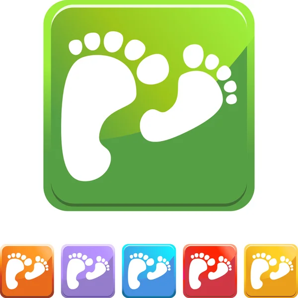 Feet web button — Stock Vector