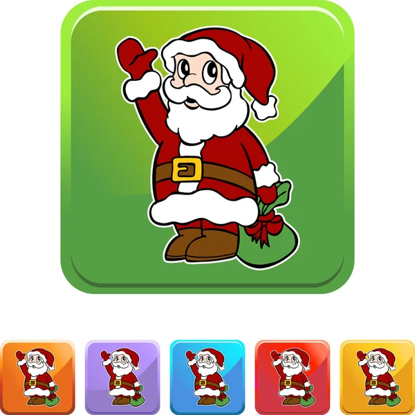 Santa web knop — Stockvector