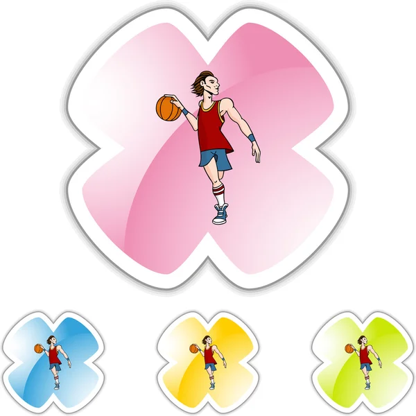 Basketbalspeler Pictogram — Stockvector