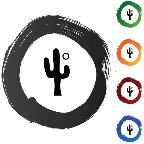 De knoop van het pictogram van de cactus — Stockvector