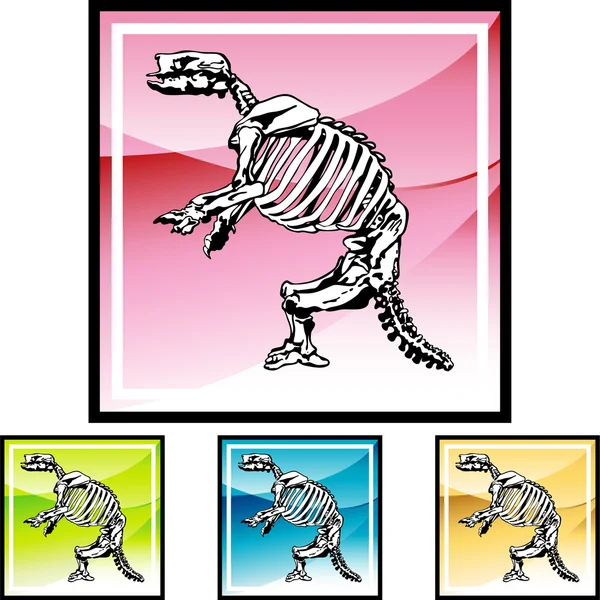 Fossil Bones web button — Stock Vector