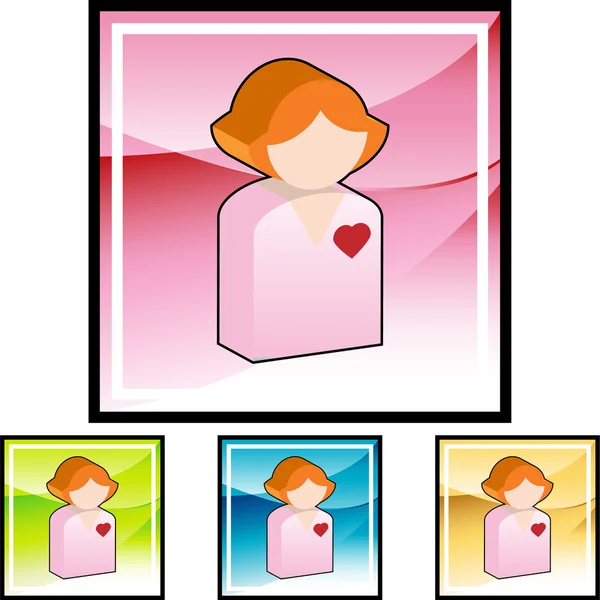 Paciente de corazón femenino — Vector de stock