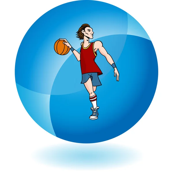 Icono jugador de baloncesto — Vector de stock