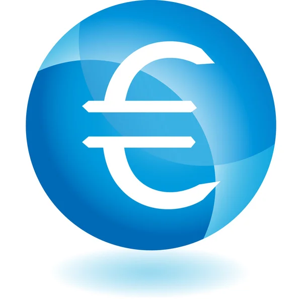 Euro Bani Semnează butonul web — Vector de stoc