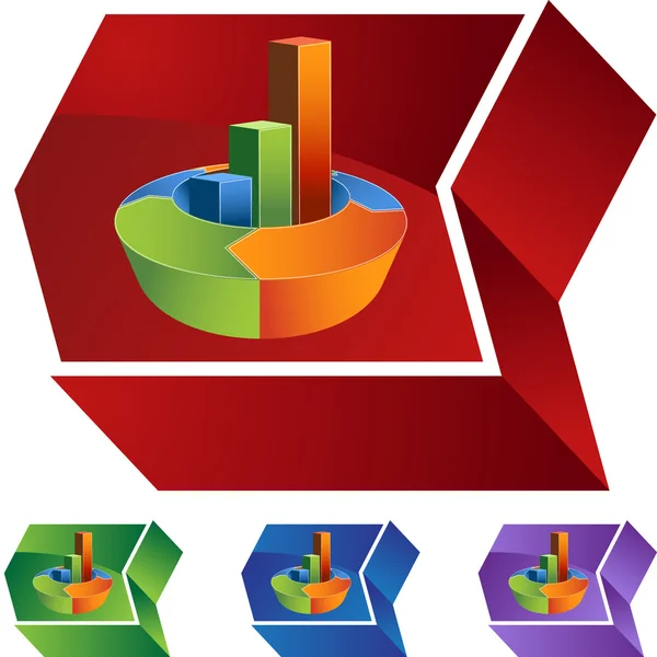 Gráfico de barras de seta — Vetor de Stock