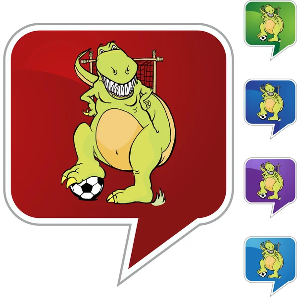 Soccer Dinosaur web icon — Stock Vector