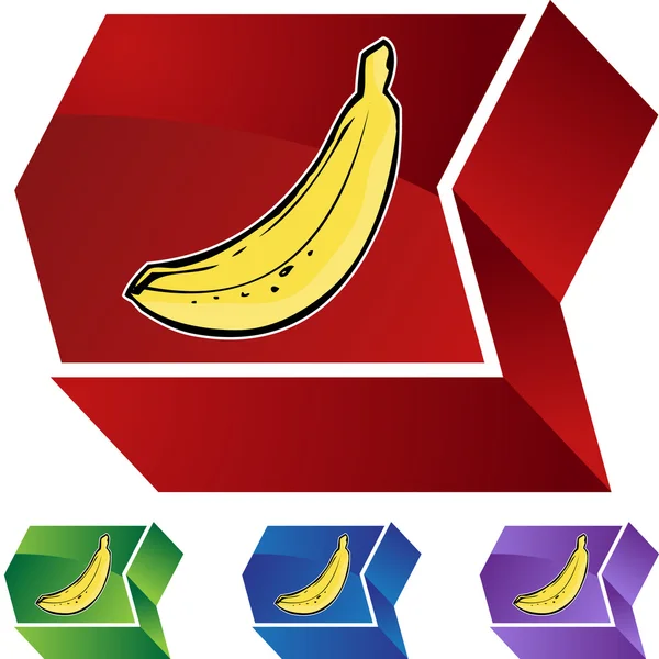 バナナのアイコン ボタン — ストックベクタ