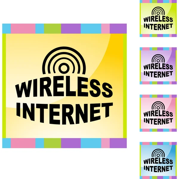 Sign Wireless Internet web button — Stock Vector