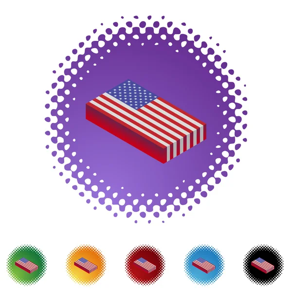 Amerikaanse vlag web knop — Stockvector