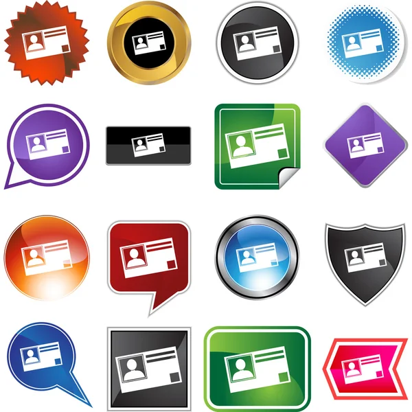 Identification Card web button — Stock Vector