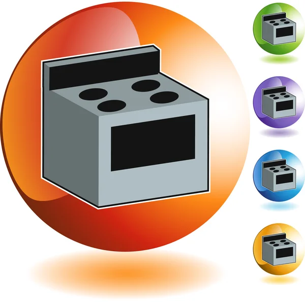 ストーブのアイコン ボタン — ストックベクタ