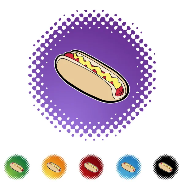 Hotdog icon button — Stock Vector