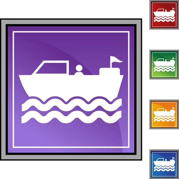Μηχανοκίνητο σκάφος κουμπί web — Διανυσματικό Αρχείο