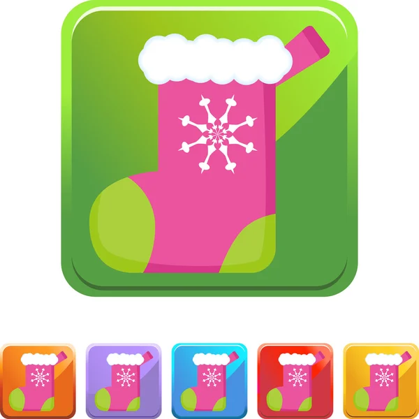 Christmas Stocking web icon — Stock Vector