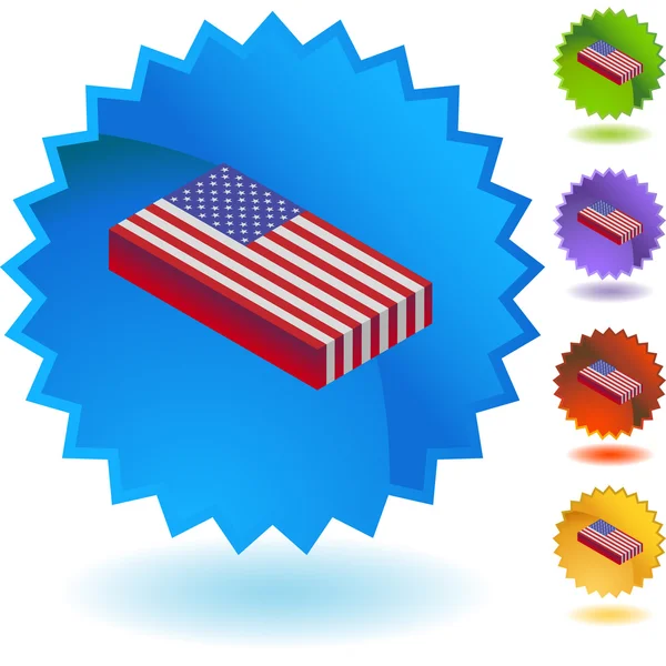 Amerikaanse vlag web pictogram — Stockvector