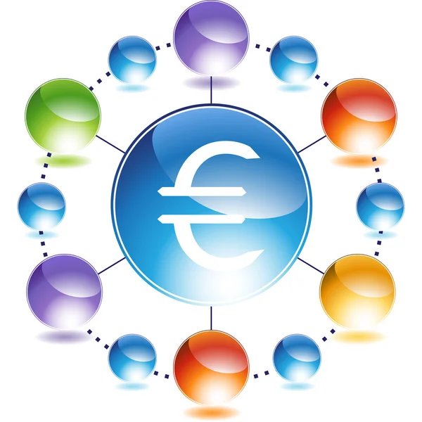 Euro Dinero Signo botón web — Vector de stock