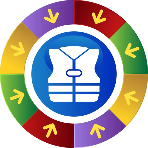 Icona web giubbotto di salvataggio — Vettoriale Stock