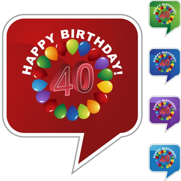 Happy Birthday Forty  web icon — Stock Vector
