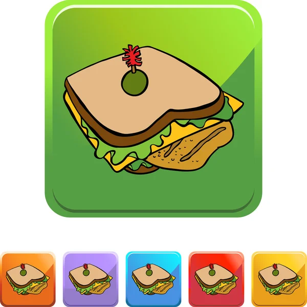 Chicken Sandwich web button — Stock Vector