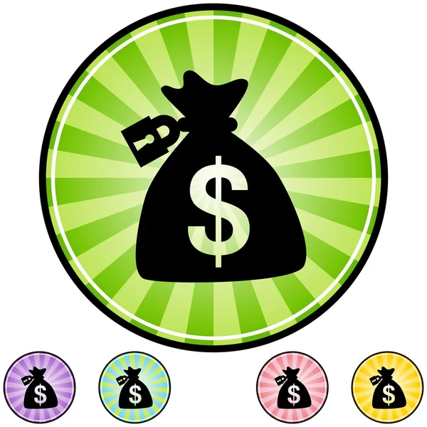Locked Money Bag web icon — Stock Vector