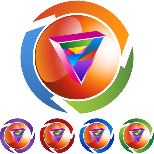 Homosexual triángulo icono botón — Vector de stock