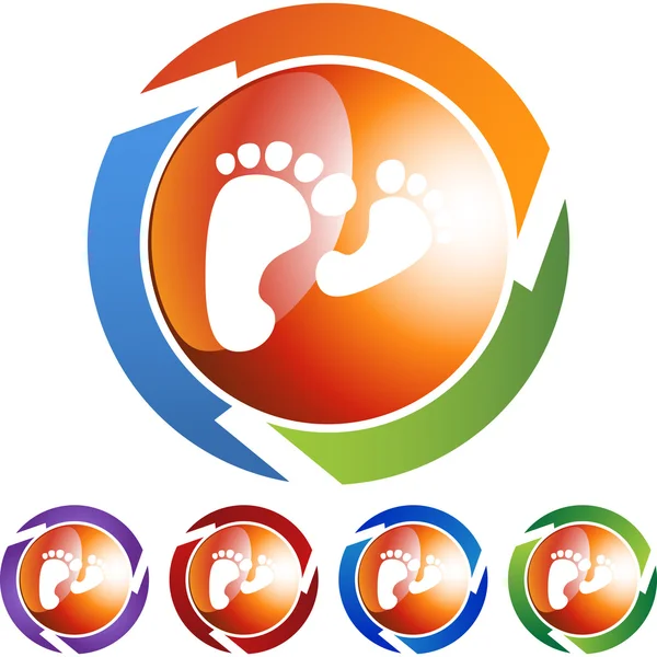 Bouton web Pieds — Image vectorielle