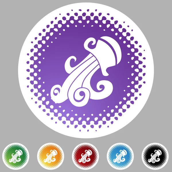 Aquarius web button — Stock Vector