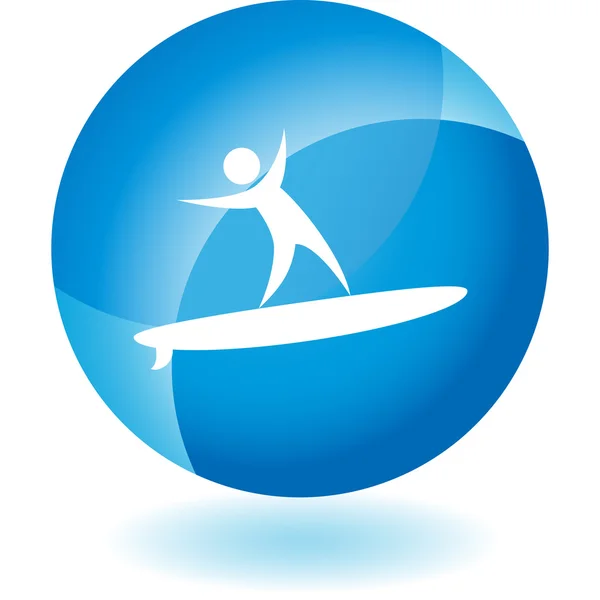 Símbolo botón icono Surfer — Vector de stock