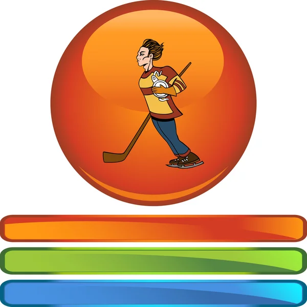 Icono de jugador de hockey — Vector de stock