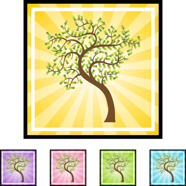 Icona dell'albero dei soldi — Vettoriale Stock