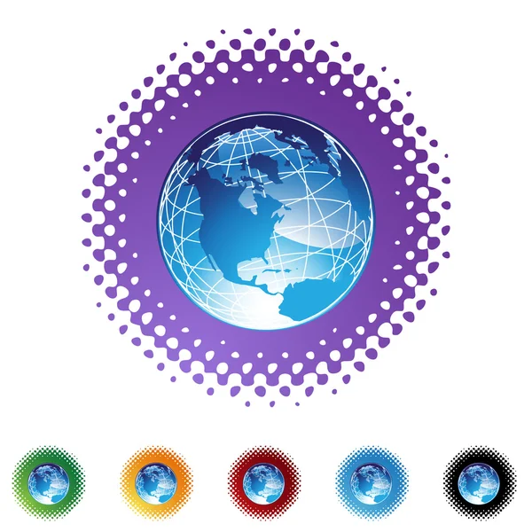 Earth globe web icoontje — Stockvector