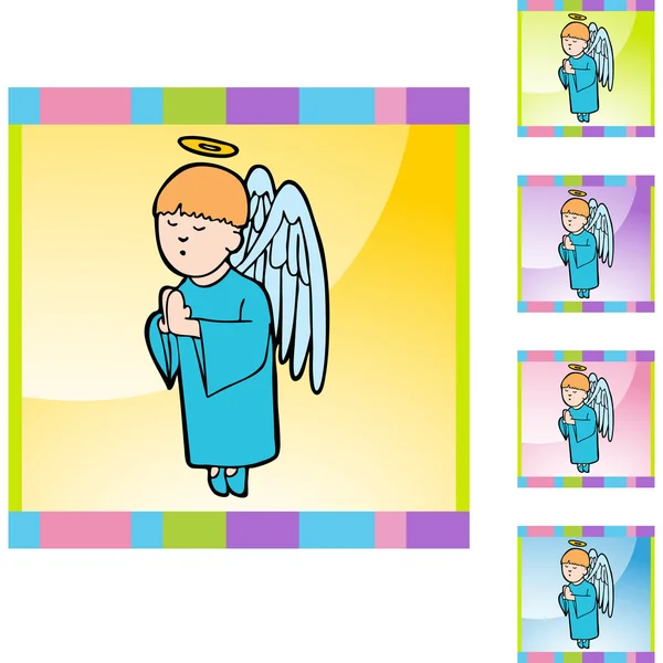 Praying Boy Angel — Stock Vector