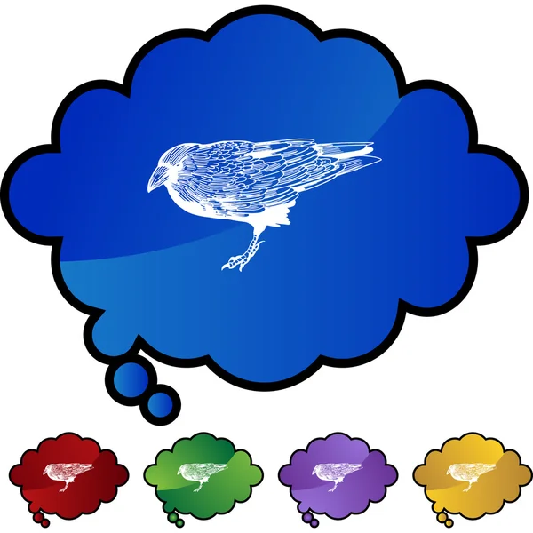 Icône web corbeau — Image vectorielle
