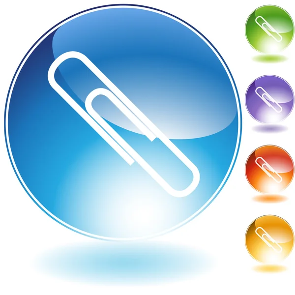 Paperclip crystal icon — Stock Vector