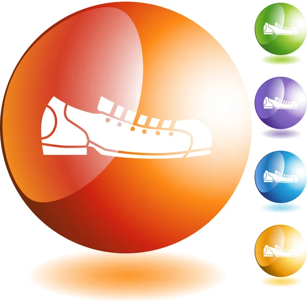 Bowling icône de chaussure bouton — Image vectorielle
