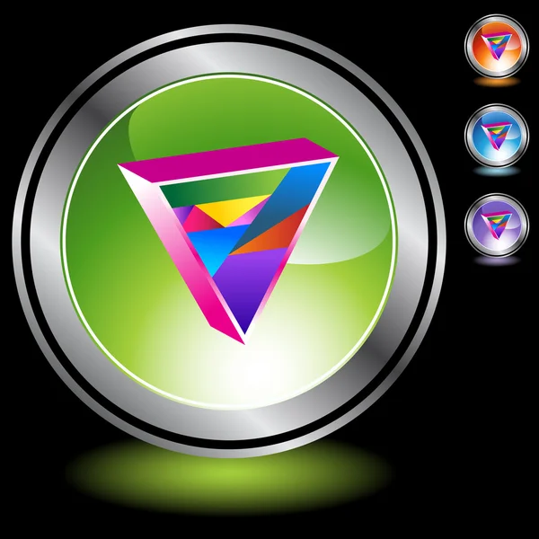 Homosexual triángulo icono botón — Vector de stock