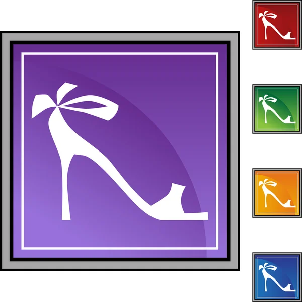 Bouton web chaussures à talon haut — Image vectorielle