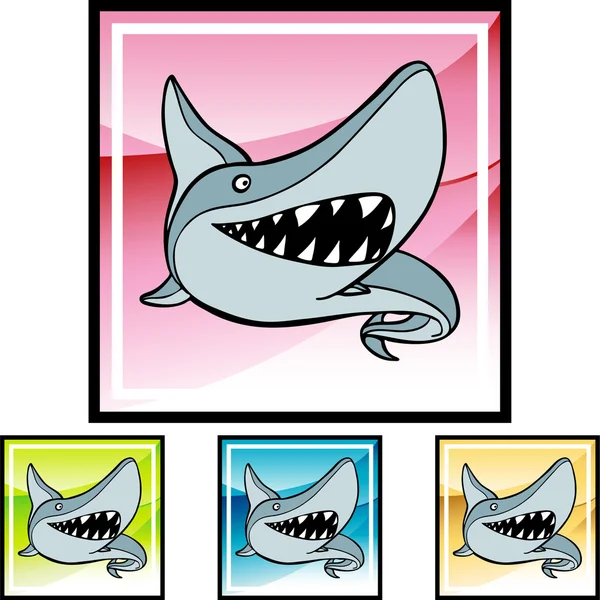 Przycisk web rekin — Wektor stockowy