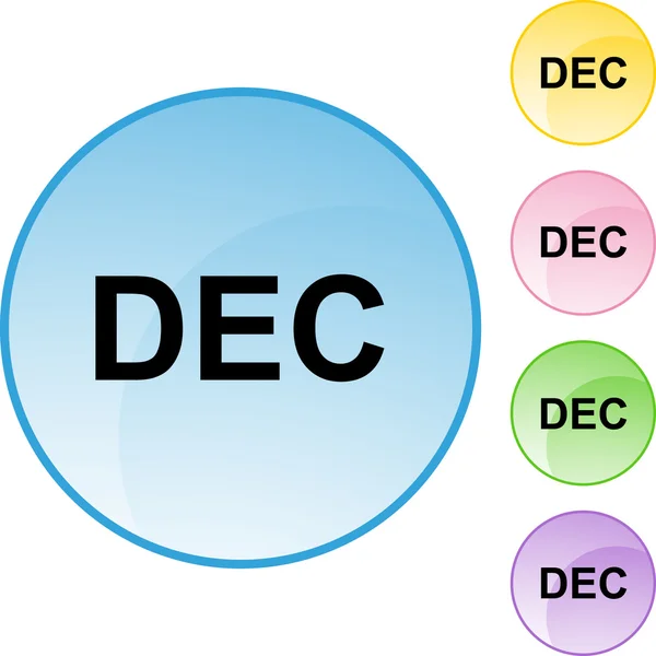 Dezembro botão web —  Vetores de Stock