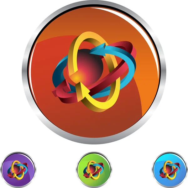 Flecha Atom icono web — Vector de stock