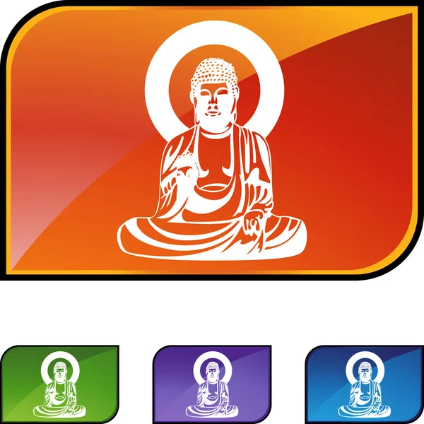 Icône web Bouddha — Image vectorielle