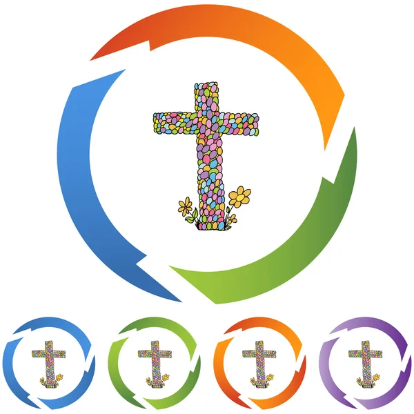 Easter Cross web icon — Stock Vector