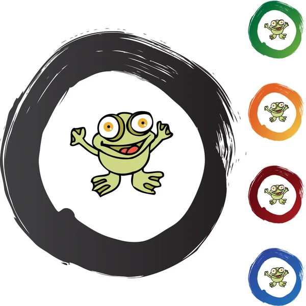 Frosch-Webbutton — Stockvektor