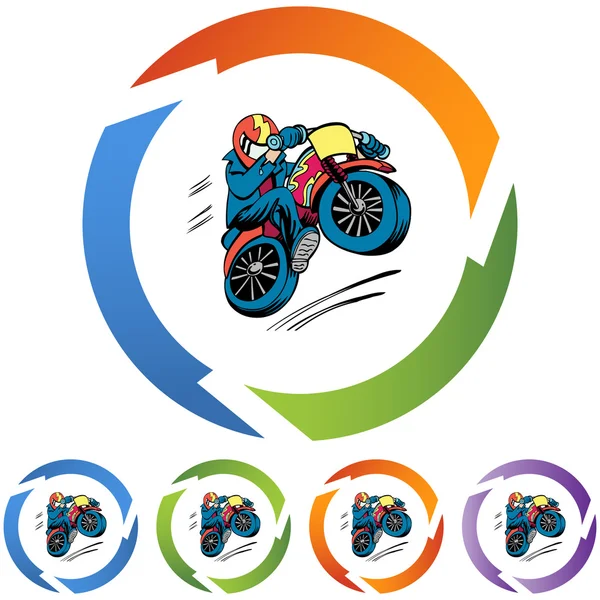 Motorcycle Stunt web icon — Stock Vector