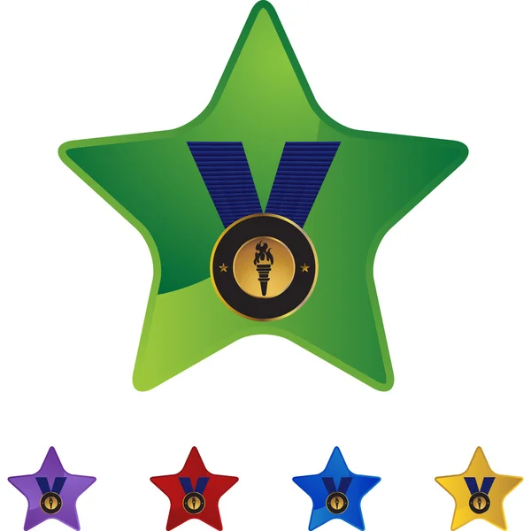 Gouden medaille web pictogram — Stockvector