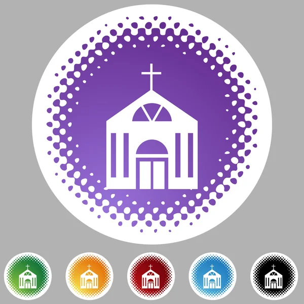 Church web button — Stock Vector