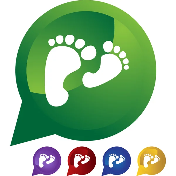 Bouton web Pieds — Image vectorielle