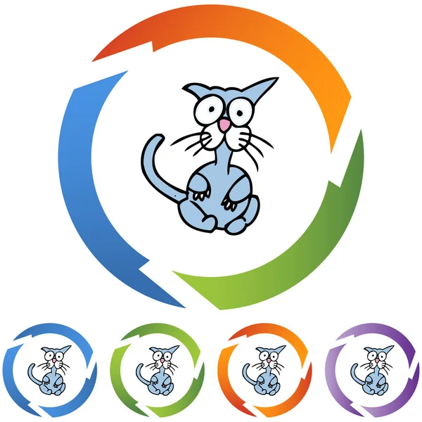 Korkmuş kedi web simgesi — Stok Vektör
